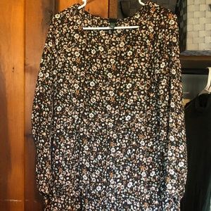 Wild Fable Dress, Women's Medium, Black with Colored Flowers